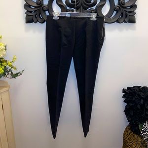 BRAND NEW Pleated front and back black dress pants with silver side zipper